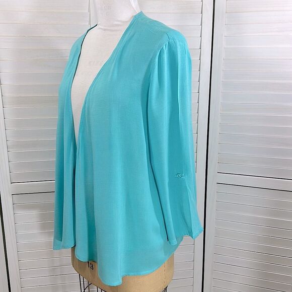 Chico’s Turquoise Blue Lightweight Cardigan Size 2 Large Size 12 - Picture 6 of 16